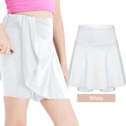 Girls Tennis Athletic Skirt with Side Pocket Shorts High Waist Active Skort for Girls Kids Teen FW103