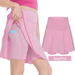 Girls Tennis Athletic Skirt with Side Pocket Shorts High Waist Active Skort for Girls Kids Teen FW103