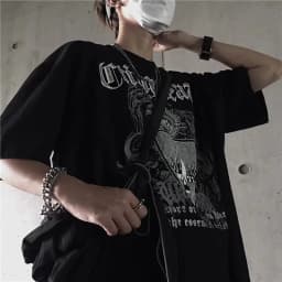 Harajuku Retro Style Hip Hop Street Trend Letter Print Top Men's and Women's Summer Crew-neck Loose Short-sleeved T-shirt