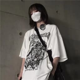 Harajuku Retro Style Hip Hop Street Trend Letter Print Top Men's and Women's Summer Crew-neck Loose Short-sleeved T-shirt