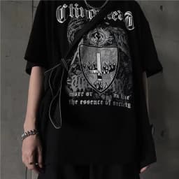 Harajuku Retro Style Hip Hop Street Trend Letter Print Top Men's and Women's Summer Crew-neck Loose Short-sleeved T-shirt