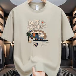 Men's 100% Pure Cotton Summer Loose Size Cartoon Pattern Printed Casual and Comfortable Round Neck Short Sleeved T-Shirt Top