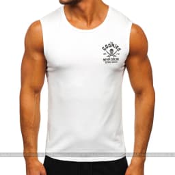 God Never Say Die Printed Sleeveless Tank 100% Cotton Sport Graphic Tee for Men and Women Classic Streetwear