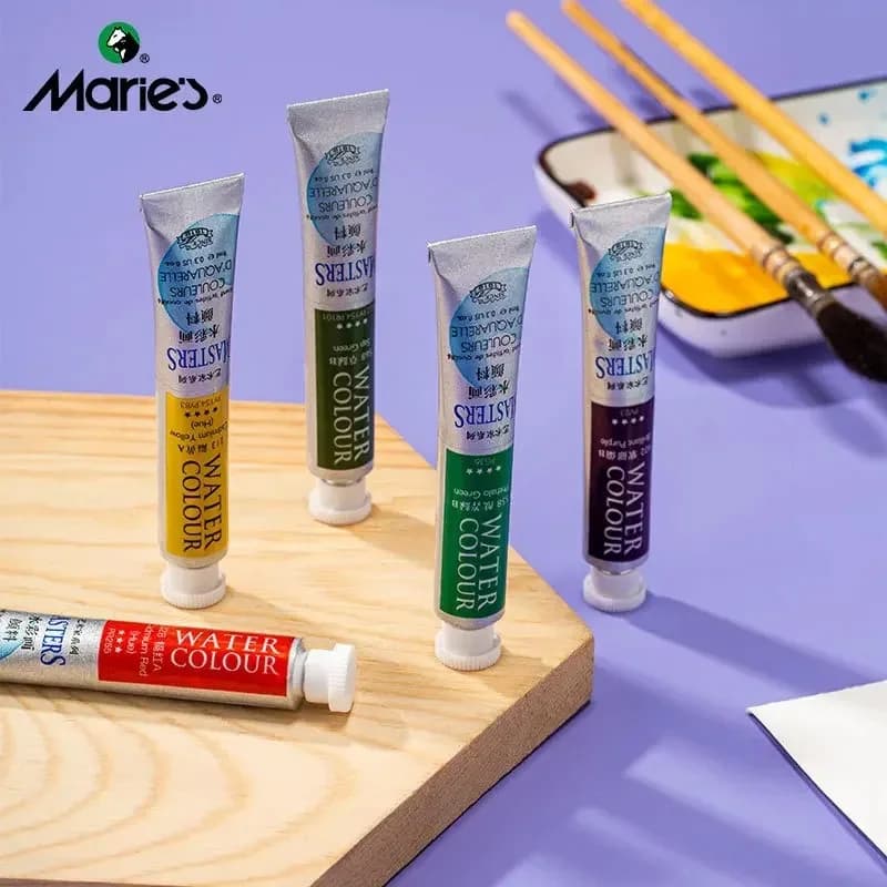Maries Artist Pearlescent Watercolor Paint Set Student Art Special Stationery Watercolor Packing Color Supplies