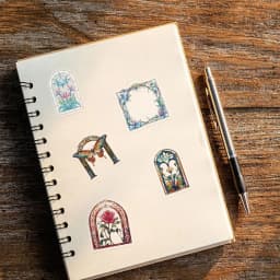 50PCS Retro Flower Mirror Graffiti Stickers Decorative Water Cups Vases Guitar Laptop ScrapbookDIY Waterproof Stickers