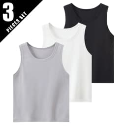 1/3/4 Pcs Children's Four Seasons Thin Solid Color Joker Vest Boy Loose And Comfortable Bottoming Shirt Girl Sweet And Lovely T