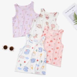 1/3/4 Pcs Children's Four Seasons Thin Solid Color Joker Vest Boy Loose And Comfortable Bottoming Shirt Girl Sweet And Lovely T