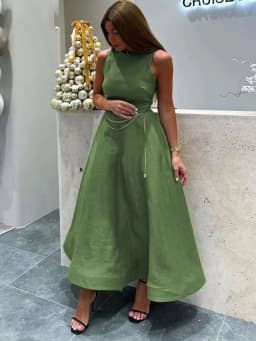 Customized A-Line Prom Dresses Tea-Length O-Neck Sleeveless Evening Gown Simple Draped Fashion Casual Homecoming Dresses