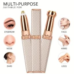 1pc Rechargeable 2-In-1 Eyebrow Razor And Hair Shaver With LED Light - Painlessly Remove Peach Fuzz, Facial Hair, Eyebrows, Lips