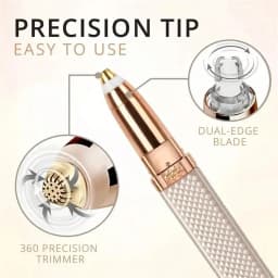 1pc Rechargeable 2-In-1 Eyebrow Razor And Hair Shaver With LED Light - Painlessly Remove Peach Fuzz, Facial Hair, Eyebrows, Lips