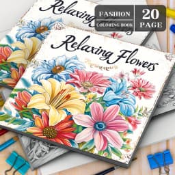 Art Coloring Book 20 Page Relaxing Flower Adult Picture Book Gift For Birthday Party Relieve Stress Kill Time Graffiti Painting