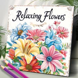 Art Coloring Book 20 Page Relaxing Flower Adult Picture Book Gift For Birthday Party Relieve Stress Kill Time Graffiti Painting