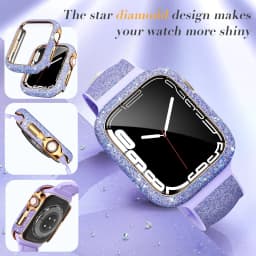 Women Crystal Diamond Case For Apple Watch 11 10 46mm 42mm Screen Glass Protective Shell iWatch 9 8 7 6 5 SE 45mm 41mm 44mm 40mm
