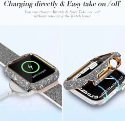 Women Crystal Diamond Case For Apple Watch 11 10 46mm 42mm Screen Glass Protective Shell iWatch 9 8 7 6 5 SE 45mm 41mm 44mm 40mm
