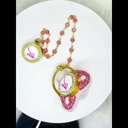 Bling Pacifier With Pink Gem Luxury Weaning Pacifier Baby Nipple With Chain Clip Newborn Baby Dummy Soother