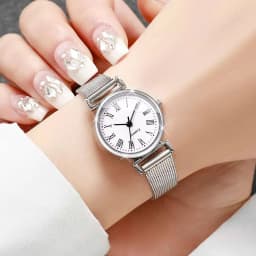 Fashion Roma Dial Women Quartz Watch Casual Mesh Band Ladies Wristwatches Reloj Mujer(Without Box)