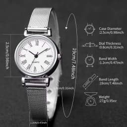 Fashion Roma Dial Women Quartz Watch Casual Mesh Band Ladies Wristwatches Reloj Mujer(Without Box)