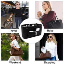 Women's Organizer Handbag Felt Travel Bag Insert Liner Purse Organiser Pouch