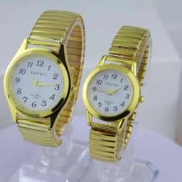 Elastic Band Quartz Couple Fashion Watch for Middle-Aged and Elderly People with Large Dial Pointer Digital Face Men's Watch for Women