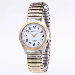 Elastic Band Quartz Couple Fashion Watch for Middle-Aged and Elderly People with Large Dial Pointer Digital Face Men's Watch for Women
