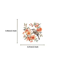 50Pcs Transparent Watercolor Bird Sticker Waterproof Transparent PET Decor Guitar Notebook Stationary Stickers
