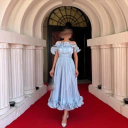 Customized Boat Neck A-Line Evening Dresses Off The Shoulder Ruffles Draped Midi Prom Gown Modern Backless Tea-Length Party Dres