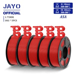JAYO ASA Filament 1.75mm 3D Printer Filament ASA 5Rolls/set UV/Rain/Heat Resistant Tough 3D Filament 1KG For FDM 3D Printers