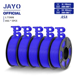 JAYO ASA Filament 1.75mm 3D Printer Filament ASA 5Rolls/set UV/Rain/Heat Resistant Tough 3D Filament 1KG For FDM 3D Printers