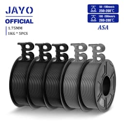 JAYO ASA Filament 1.75mm 3D Printer Filament ASA 5Rolls/set UV/Rain/Heat Resistant Tough 3D Filament 1KG For FDM 3D Printers