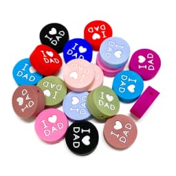 10pcs Love DAD Silicone Beads Kids Teething Toddler Toys Food Grade Silicone Teethers DIY Pacifier Toy Accessories