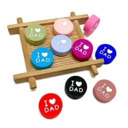 10pcs Love DAD Silicone Beads Kids Teething Toddler Toys Food Grade Silicone Teethers DIY Pacifier Toy Accessories