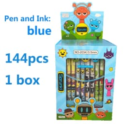 6/12/144Pcs/Box Sprunki Cartoon Erasable Pen Blue Black Ink Magic Gel Pen School Office Writing Stationery Supply Student Gift
