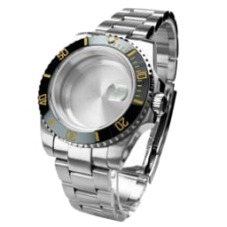 Blak Bezel 40mm Diver Waterproof For SUB NH34 NH35 NH36 Movement Sapphire Glass Watch Case Mod Glass Back 20atm Steel Bracelet