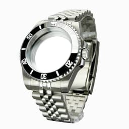 Blak Bezel 40mm Diver Waterproof For SUB NH34 NH35 NH36 Movement Sapphire Glass Watch Case Mod Glass Back 20atm Steel Bracelet
