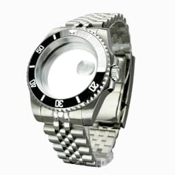Blak Bezel 40mm Diver Waterproof For SUB NH34 NH35 NH36 Movement Sapphire Glass Watch Case Mod Glass Back 20atm Steel Bracelet