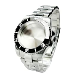 Blak Bezel 40mm Diver Waterproof For SUB NH34 NH35 NH36 Movement Sapphire Glass Watch Case Mod Glass Back 20atm Steel Bracelet