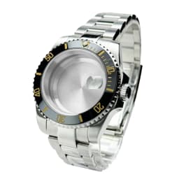 Blak Bezel 40mm Diver Waterproof For SUB NH34 NH35 NH36 Movement Sapphire Glass Watch Case Mod Glass Back 20atm Steel Bracelet