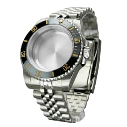 Blak Bezel 40mm Diver Waterproof For SUB NH34 NH35 NH36 Movement Sapphire Glass Watch Case Mod Glass Back 20atm Steel Bracelet