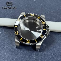 Blak Bezel 40mm Diver Waterproof For SUB NH34 NH35 NH36 Movement Sapphire Glass Watch Case Mod Glass Back 20atm Steel Bracelet