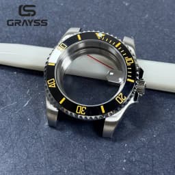Blak Bezel 40mm Diver Waterproof For SUB NH34 NH35 NH36 Movement Sapphire Glass Watch Case Mod Glass Back 20atm Steel Bracelet