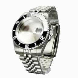 Blak Bezel 40mm Diver Waterproof For SUB NH34 NH35 NH36 Movement Sapphire Glass Watch Case Mod Glass Back 20atm Steel Bracelet