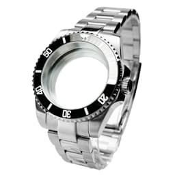 Blak Bezel 40mm Diver Waterproof For SUB NH34 NH35 NH36 Movement Sapphire Glass Watch Case Mod Glass Back 20atm Steel Bracelet