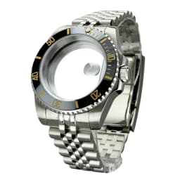 Blak Bezel 40mm Diver Waterproof For SUB NH34 NH35 NH36 Movement Sapphire Glass Watch Case Mod Glass Back 20atm Steel Bracelet