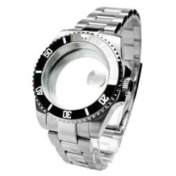 Blak Bezel 40mm Diver Waterproof For SUB NH34 NH35 NH36 Movement Sapphire Glass Watch Case Mod Glass Back 20atm Steel Bracelet