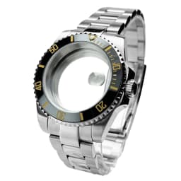 Blak Bezel 40mm Diver Waterproof For SUB NH34 NH35 NH36 Movement Sapphire Glass Watch Case Mod Glass Back 20atm Steel Bracelet