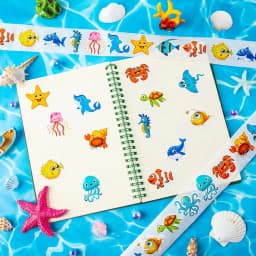 500/1000 Pcs Roll Sticker For Kids Cute Cartoon Fish Deals Sea Ocean Animal Stickers Creature Labels For Teacher Reward School