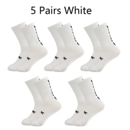 5 Pairs Cycling Socks Men Letter Breathable Bicycle Sport Running Socks Mid Tube Compression Outdoor Racing MTB Road Bike Socks