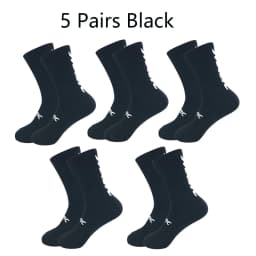 5 Pairs Cycling Socks Men Letter Breathable Bicycle Sport Running Socks Mid Tube Compression Outdoor Racing MTB Road Bike Socks
