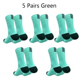 5 Pairs Professional Cycling Socks Men's Outdoor Sports Quick-Drying Bicycle Socks Sweat Absorbing Breathable Running Socks