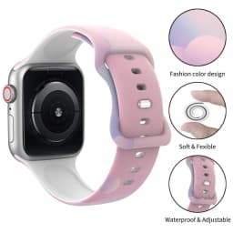 Fashion Aurora Silicone Strap for Apple Watch Ultra 49mm Band 45 44 38 40 41 46 42mm Bracelet iWatch Series 12 11 10 9 8 7 6 5 4